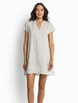 Sunseeker Summer Stripe Cap Sleeve Tunic - Khaki
