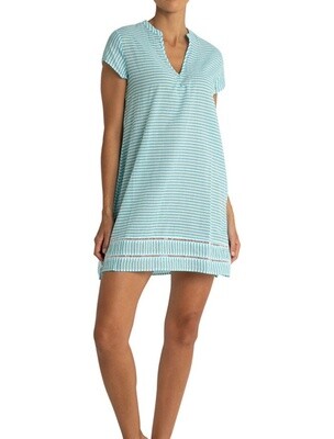 Sunseeker Summer Stripe Cap Sleeve Tunic - Teal