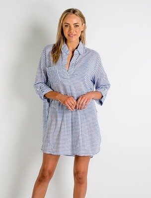 Sunseeker Summer Stripe Painters Shirt - Blue