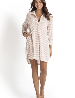 Sunseeker Summer Stripe Painters Shirt - Bone