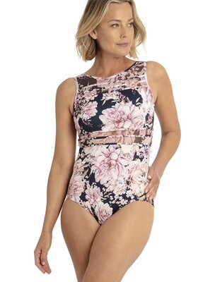 Jantzen Chiara Mesh High Neck Mast 1Pc - Navy