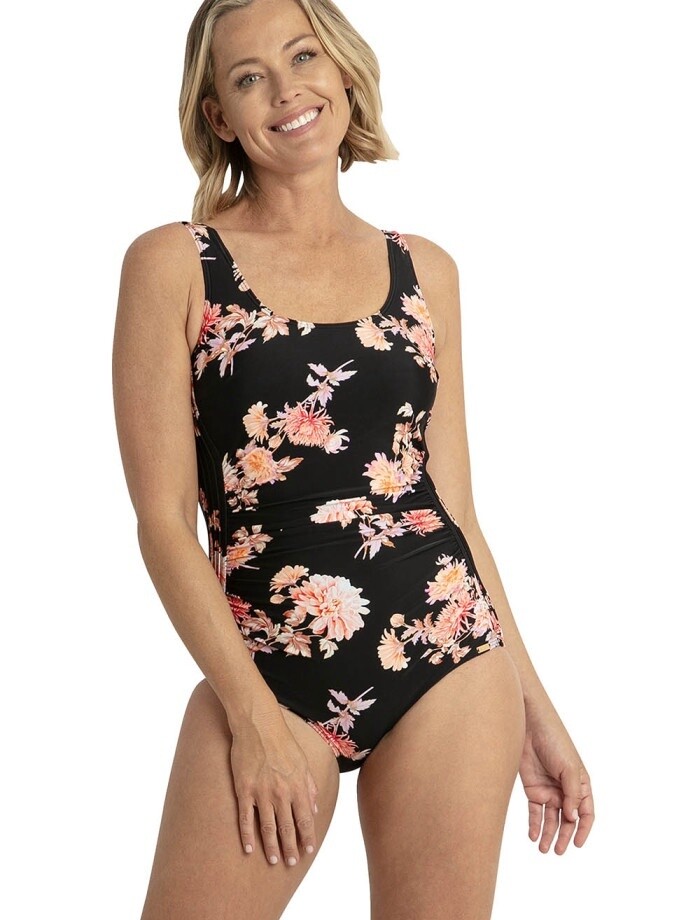 Jantzen Select Pintuck Mast 1Pc - Pink Flower