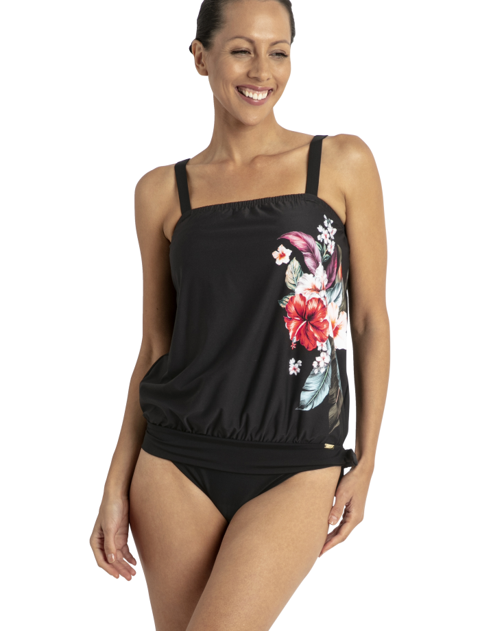 Jantzen Raeni Bandeau Blouson Singlet - Black