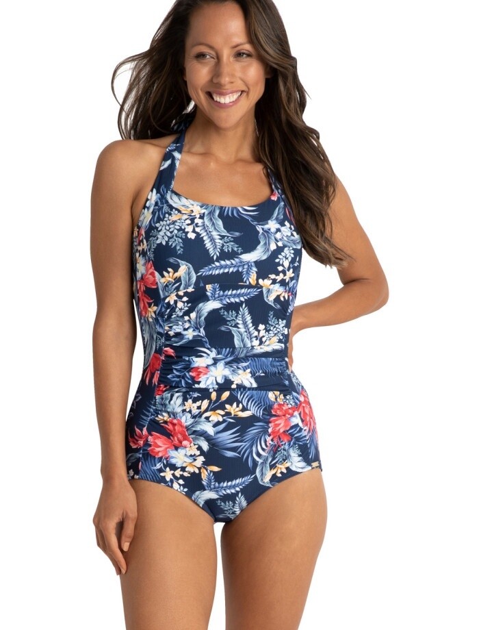 Jantzen Travel Halter Boyleg 1Pc - Navy