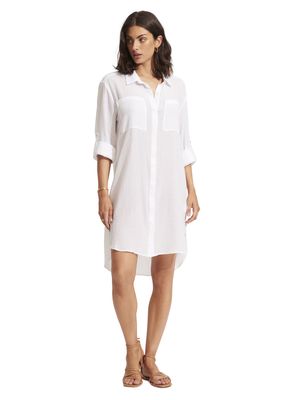 Seafolly Beach Basics Crinkle Twill Beach Shirt