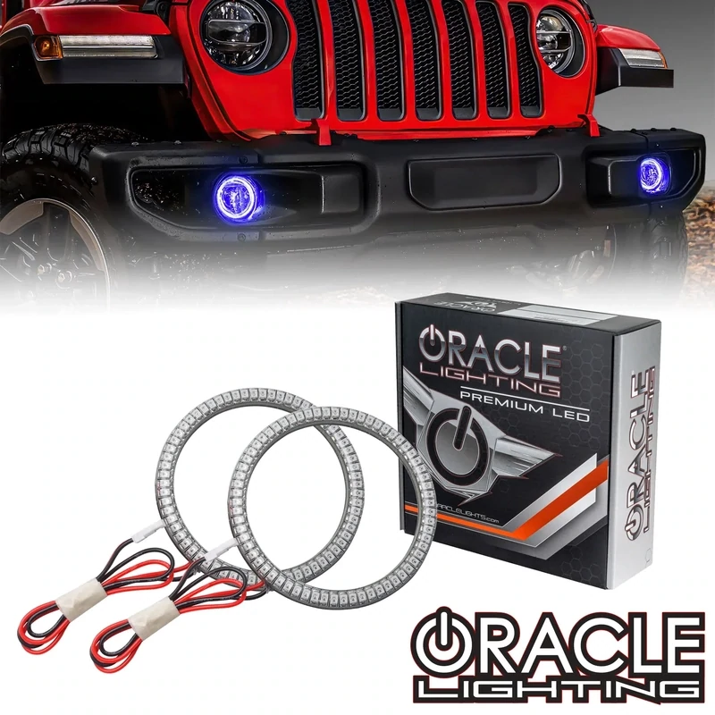ORACLE LIGHTING 2018-2023 JEEP WRANGLER JL LED SURFACE MOUNT FOG LIGHT HALO KIT | ColorShift | No Controller