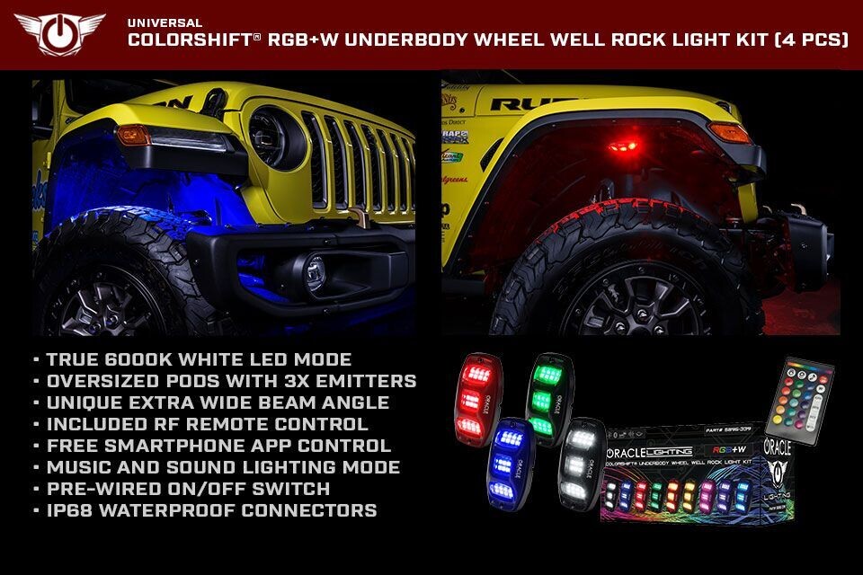 Super BRIGHT Rock Lights Underbody | Oracle Super Bright | Vehicle LED Lighting 4 Pack