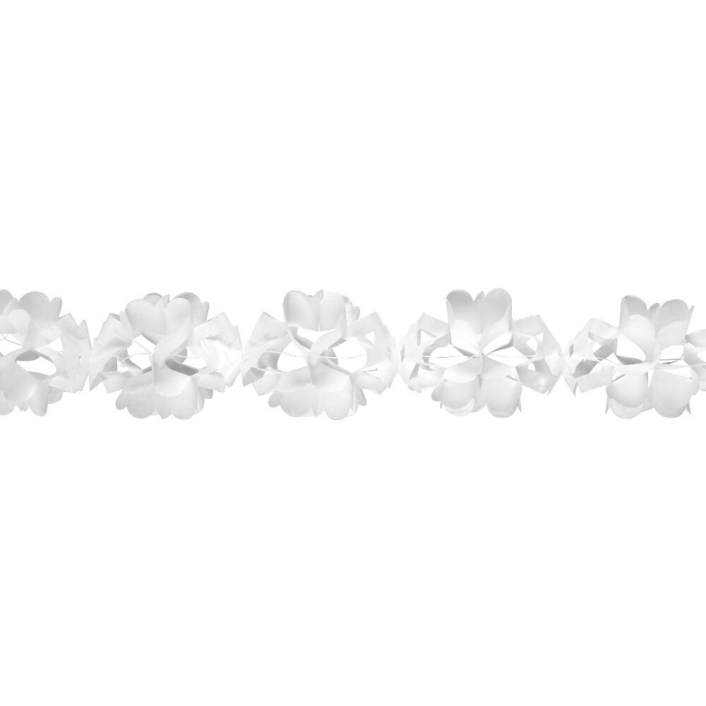 Paper Tissue Garland, Color: White, Size: 10ft X 6&quot;