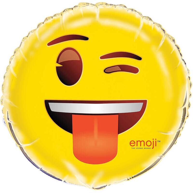 Emoji-Winky Face With Tongue Foil Balloon 18&quot;