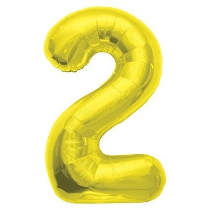 Foil Balloon-# 2-Gold-34&#39;&#39;