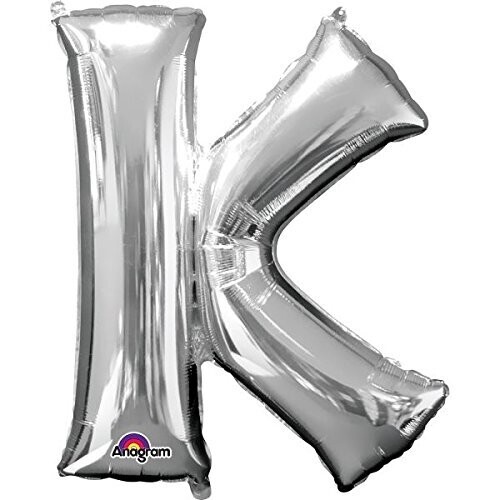 Foil Balloon-Letter K-Silver-33&#39;&#39;