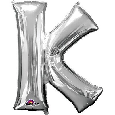 Foil Balloon-Letter K-Silver-33''