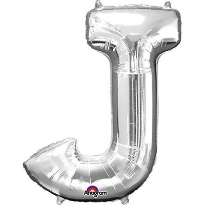 Foil Balloon-Letter J-Silver-33&#39;&#39;