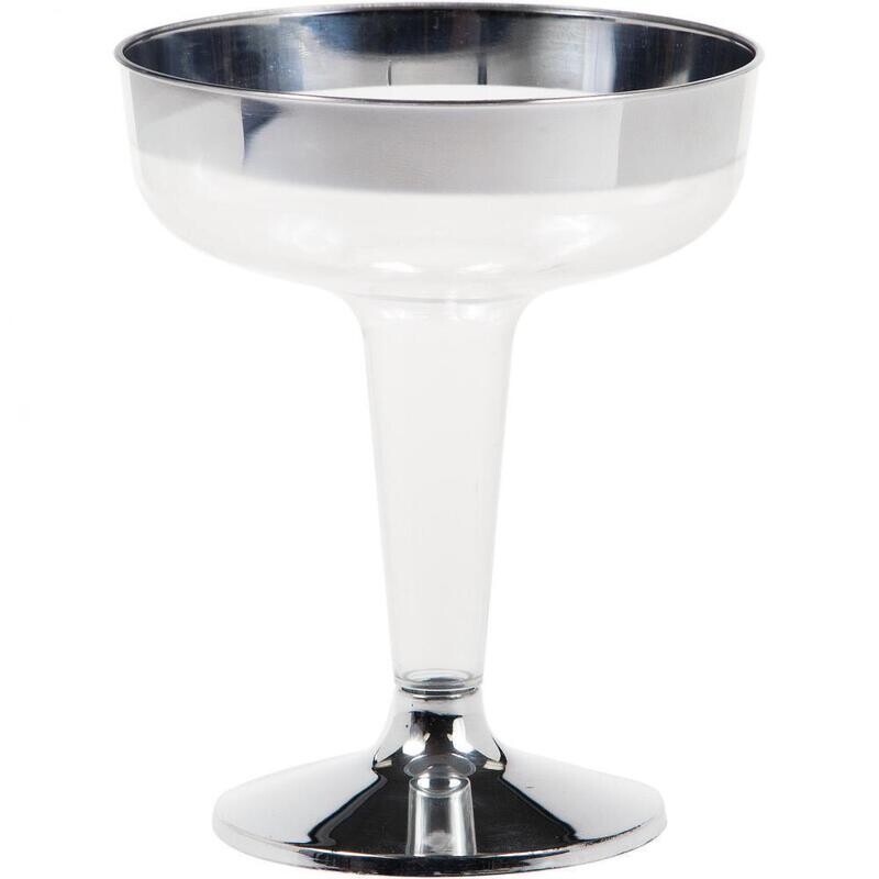 Champagne Glasses - Metallic Accent Silver
