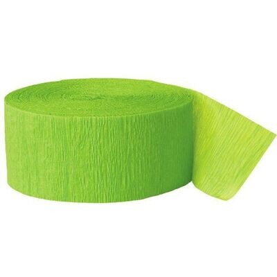 Paper Crepe Streamer- Lime Green (81ft x 1.75&quot;)