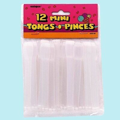 Mini Tongs- Clear- 12pk