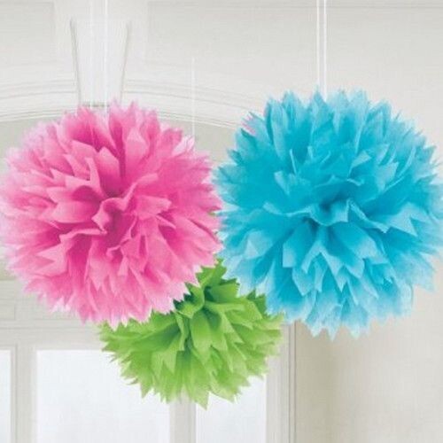 Paper Fluffy Decorations 3pc