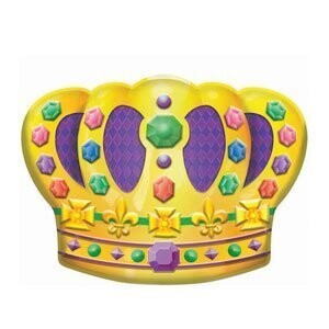 Cutout-Mardi Gras Crown-Plastic-18&#39;&#39;x14.5&#39;&#39;