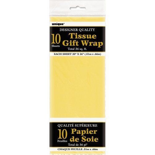 Tissue Gift Wrap- Yellow- 10 Sheets (20&quot;x26&quot; Each)