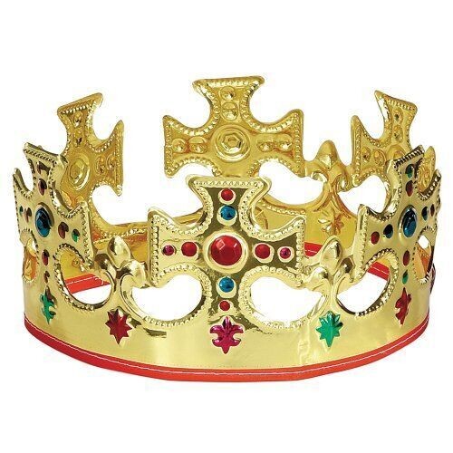 Plastic King Crown- Colourful Jewels