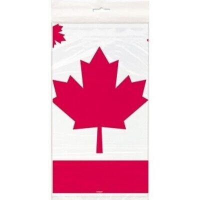 Table Cover- Canada Day Leaf- Plastic- 54&#39;&#39; x 84&#39;&#39;