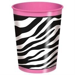 Plastic Cup-Pink Zebra Boutique-1pkg-16oz - Discontinued