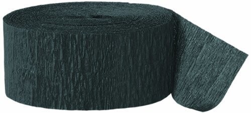 Paper Crepe Streamer- Black (81ft x 1.75&quot;)