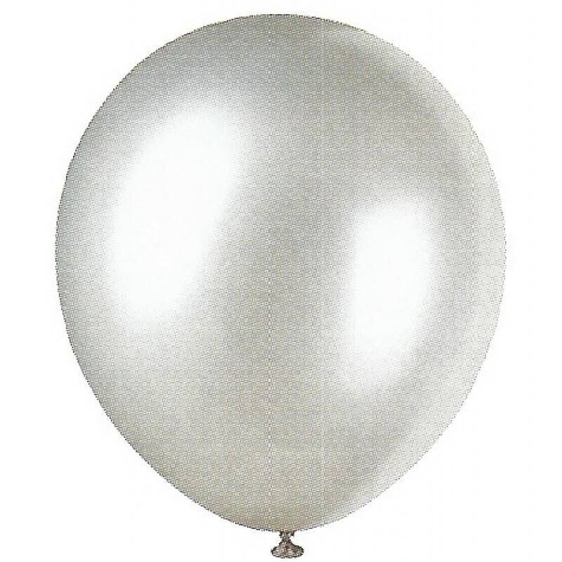 Balloons-Latex-Silver Pearlized-12&#39;&#39;-8pk