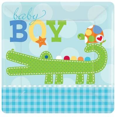 Beverage Plates-Ahoy Baby-8pk-Paper - Discontinued