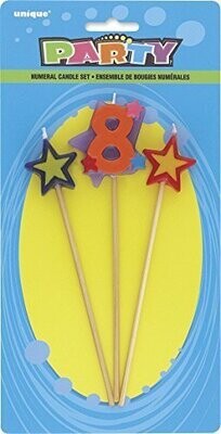 Candle-Long Holder-Star-#8-3pk