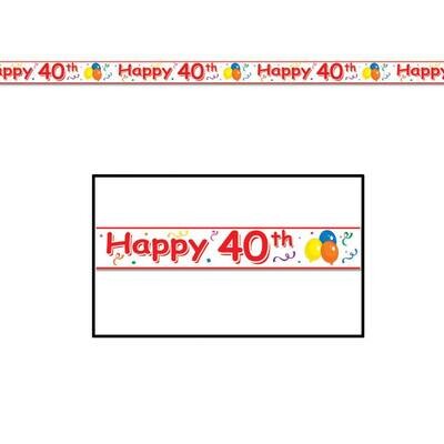 Party Tape-Plastic-Happy 40th Birthday
