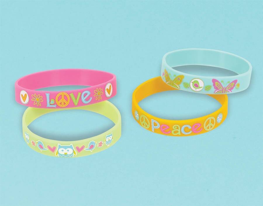 Bracelets-Hippie Chick-Rubber-4pk