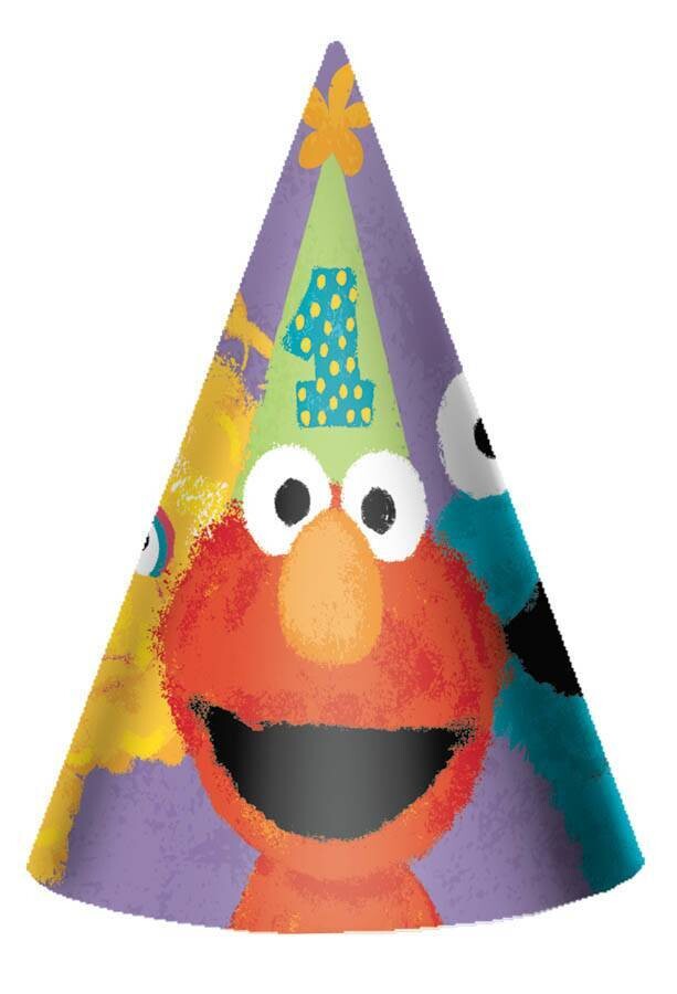 Hats-Sesame St-8pk-Paper