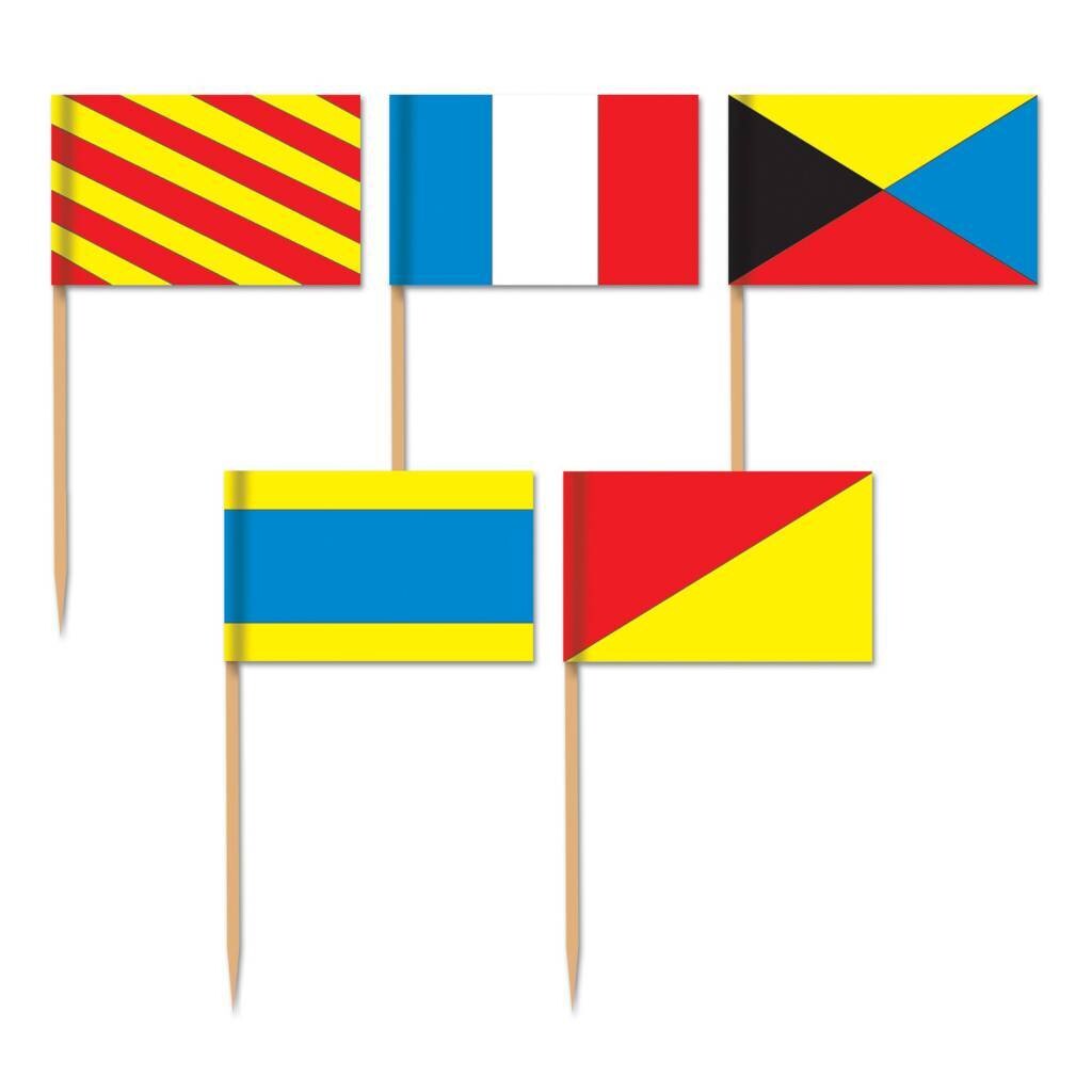 Flag Picks-Nautical Flags-50pkg-2.5&quot;