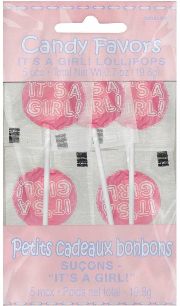 Candy Favor-ITs A Girl Lolli-5pk/0.7oz
