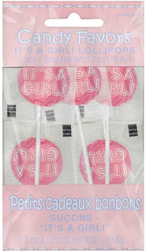 Candy Favor-ITs A Girl Lolli-5pk/0.7oz