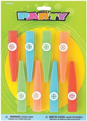 Party Favors-Assorted Color Kazoos-8pkg