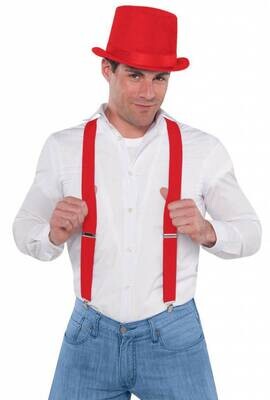 Costume Accessory-Red Suspenders-1pkg