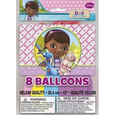Latex Balloons-Doc McStuffins-8pkg-12&quot;
