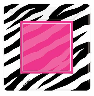 Plates-BEV-Zebra Party-8pk-Paper - Discontinued