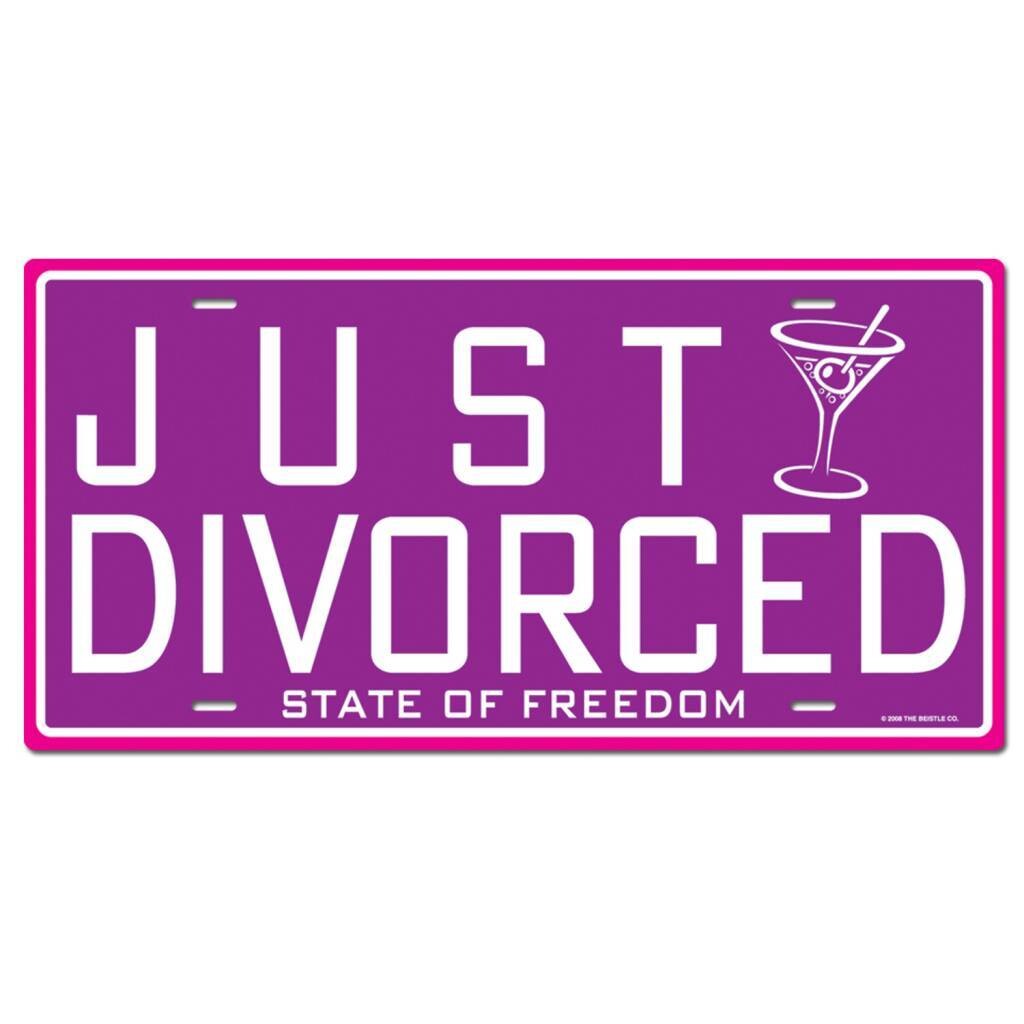 Cutout-Just Divorced License Plate-1pkg-12&quot;