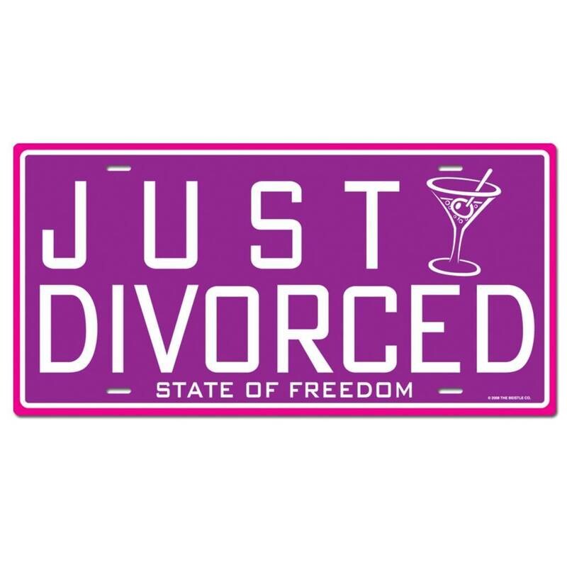 Cutout-Just Divorced License Plate-1pkg-12&quot;