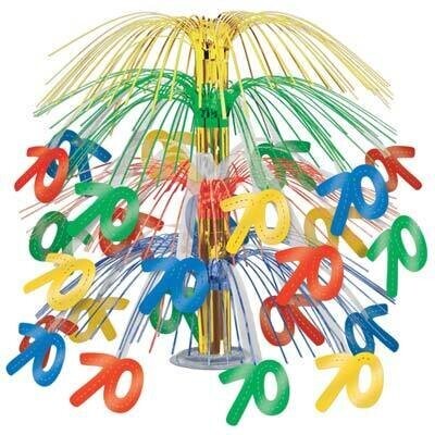 Centerpiece - Multi - Color Cascade - 70th Celebration-1pkg-18&quot;