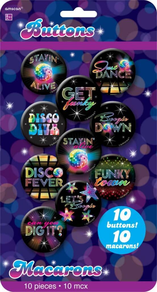 Button Kit- 70&#39;s Disco-10pk/11 1/16&#39;&#39;