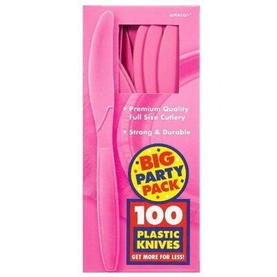 Knives-Premium-Bright Pink-Box/100pkg-Plastic