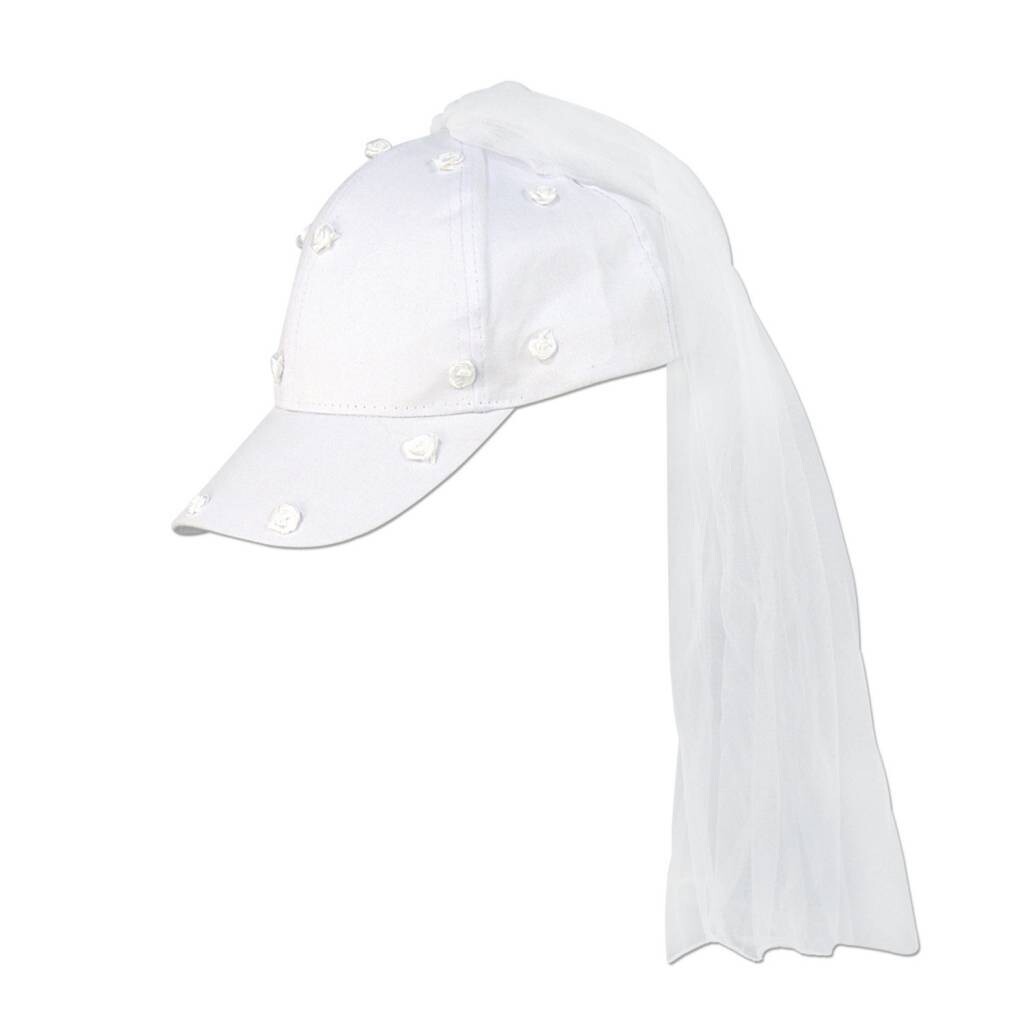 Hat-White Bridal Veil Ball Cap-1pkg-Adjustable