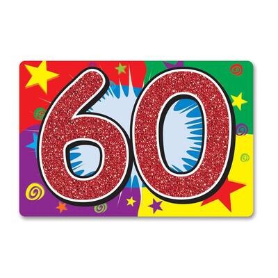 Cutout-Glitter-60th Celebration-1pkg-10&quot;x15&quot;
