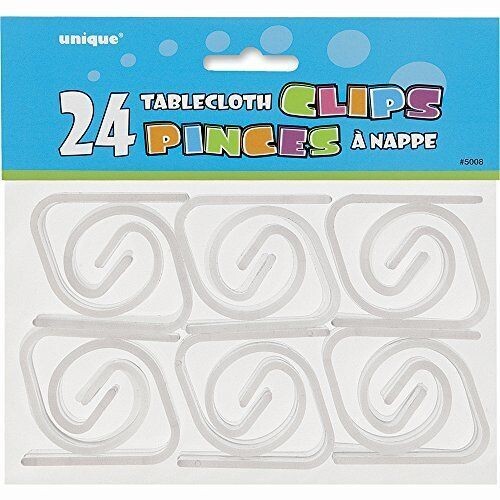 Tablecover Clips- Clear- 24pk-Plastic