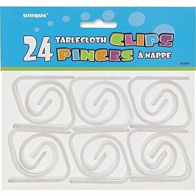 Tablecover Clips- Clear- 24pk-Plastic