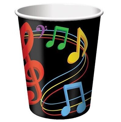 Paper Cups-Dancing Musical Notes-8pkg-9oz - Discontinued